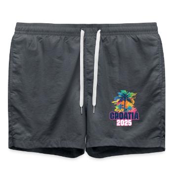 Croatia 2025 Holiday Palms - Swim Trunks - anthracite - Front - AI Model Male 185 light (185cm)