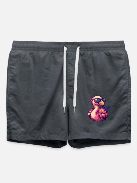 Flamingo Comic Funny Summer - Swim Trunks - anthracite