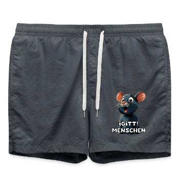 Funny Fun Article Office & Everyday Saying Satire - Swim Trunks - anthracite - Front - AI Model Male 185 light (185cm)