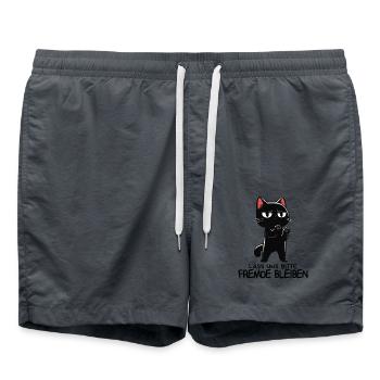 Lass unsFremde bleiben - Schwarze Katze Zynisch - Badeshorts - Anthrazit - Vorne - AI Model Male 185 light (185cm)