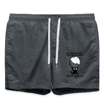 Ich hasse Menschen, Tiere und Pflanzen - Katze - Badeshorts - Anthrazit - Vorne - AI Model Male 185 light (185cm)