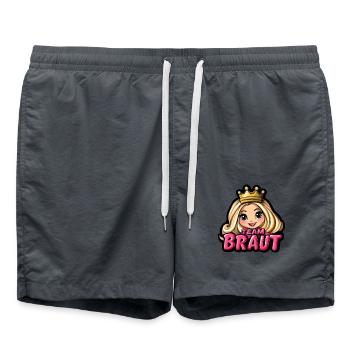 Team Bride Wedding Hen - Swim Trunks - anthracite - Front - AI Model Male 185 light (185cm)