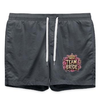 Team Bride Wedding Hen - Swim Trunks - anthracite - Front - AI Model Male 185 light (185cm)