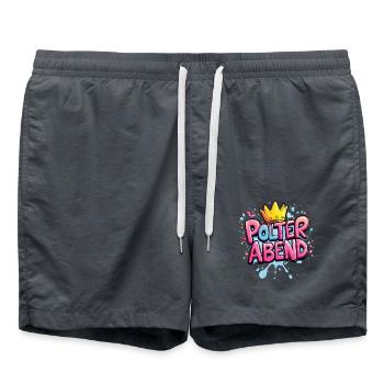 Polterabend Polter Hochzeit - Badeshorts - Anthrazit - Vorne - AI Model Male 185 light (185cm)