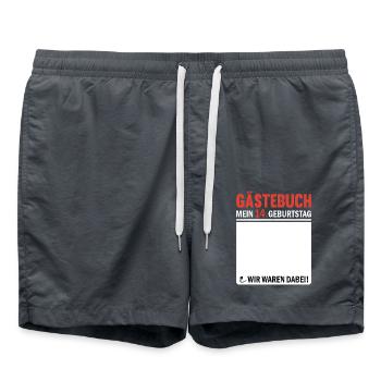 14 Geburtstag Gästebuch Wir Waren Dabei - Badeshorts - Anthrazit - Vorne - AI Model Male 185 light (185cm)