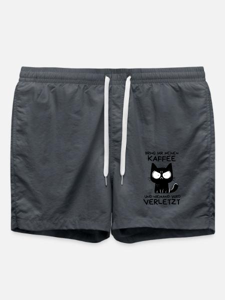 Ich hasse alles und jeden – schwarze Katze - Badeshorts - Anthrazit