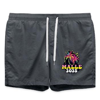 Malle 2025 Holiday Palm Trees - Swim Trunks - anthracite - Front - AI Model Male 185 light (185cm)