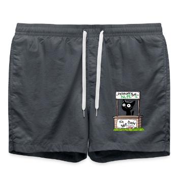 Psychatrische Hilfe IcH hAelf DicH - Lustige Katze - Badeshorts - Anthrazit - Vorne - AI Model Male 185 light (185cm)