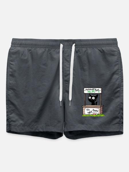 Psychatrische Hilfe IcH hAelf DicH - Lustige Katze - Badeshorts - Anthrazit