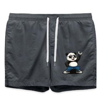 Funny Panda Rock Music - Swim Trunks - anthracite - Front - AI Model Male 185 light (185cm)