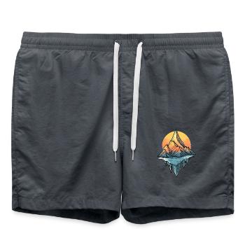 Mountains - Swim Trunks - anthracite - Front - AI Model Male 185 light (185cm)