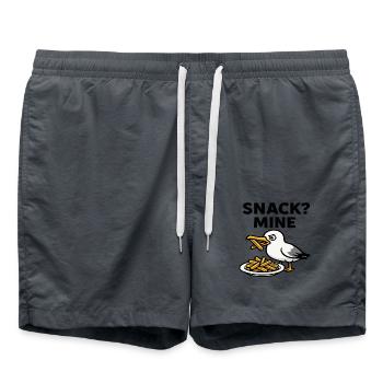 Möwe "SNACK MINE" - Badeshorts - Anthrazit - Vorne - AI Model Male 185 light (185cm)