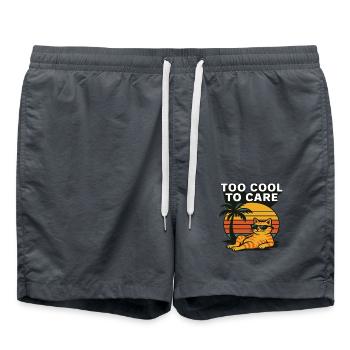 Too cool to care - Katze - Badeshorts - Anthrazit - Vorne - AI Model Male 185 light (185cm)