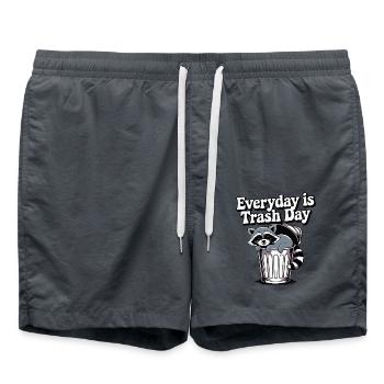 Everyday is trash day Raccoon Animal Funny Cute - Swim Trunks - anthracite - Front - AI Model Male 185 light (185cm)