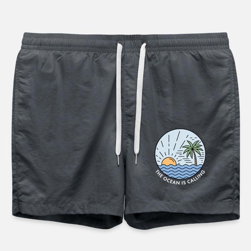 The Ocean is Calling - Swim Trunks - anthracite