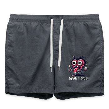 Dead Inside – Tot von innen PopArt Herz Horror - Badeshorts - Anthrazit - Vorne - AI Model Male 185 light (185cm)