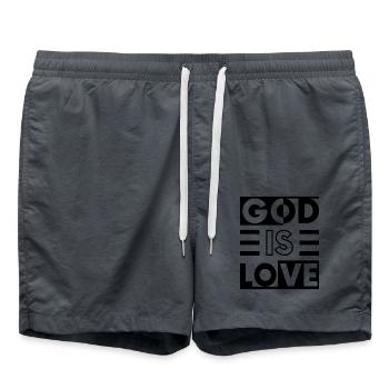 Gott ist Liebe - Badeshorts - Anthrazit - Vorne - AI Model Male 185 light (185cm)