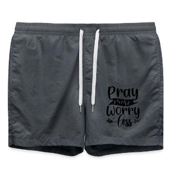 Priez plus, inquiétez-vous moins - Short de bain - charbon - Devant - AI Model Male 185 light (185cm)