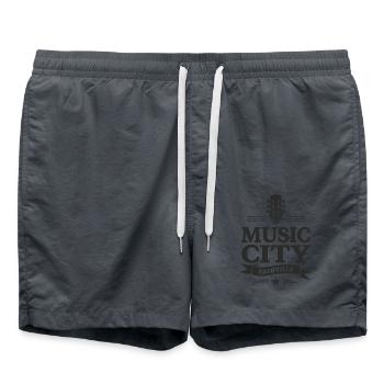 Music City Nashville Guitare Tennessee - Short de bain - charbon - Devant - AI Model Male 185 light (185cm)