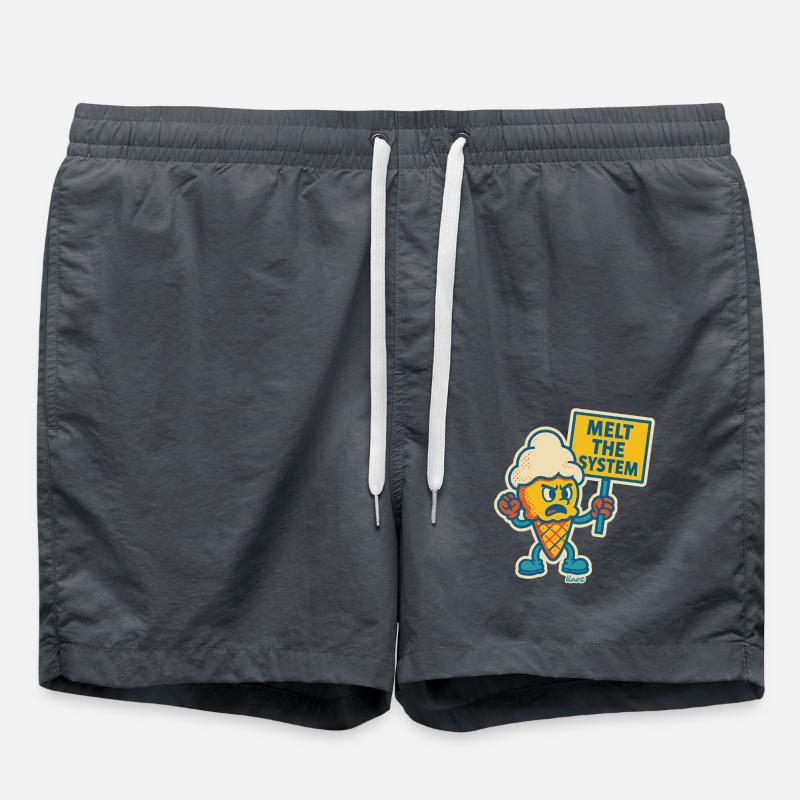 Rebellious with "Melting the System" - Swim Trunks - anthracite