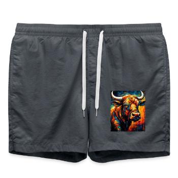 Bulle Porträt Taurus - Badeshorts - Anthrazit - Vorne - AI Model Male 185 light (185cm)