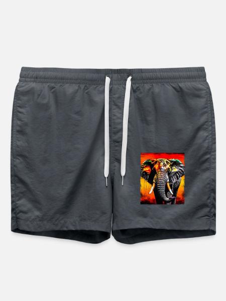 Elephant Portrait - Swim Trunks - anthracite