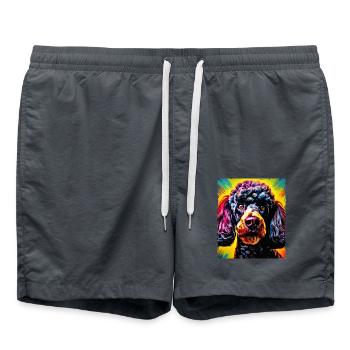 Caniche chien portrait - Short de bain - charbon - Devant - AI Model Male 185 light (185cm)