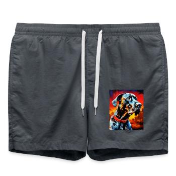 Great Dane Hund Porträt - Badeshorts - Anthrazit - Vorne - AI Model Male 185 light (185cm)