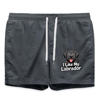I like my Labrador Hundeliebe - Badeshorts - Anthrazit - Vorne - AI Model Male 185 light (185cm)