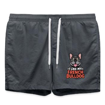I like my French Bulldog Dog Love - Swim Trunks - anthracite - Front - AI Model Male 185 light (185cm)