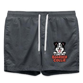 I like my Boarder Collie Hundeliebe - Badeshorts - Anthrazit - Vorne - AI Model Male 185 light (185cm)