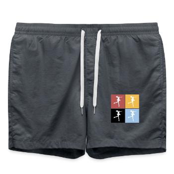 Squares Figure Skating Sports Hobby - Swim Trunks - anthracite - Front - AI Model Male 185 light (185cm)