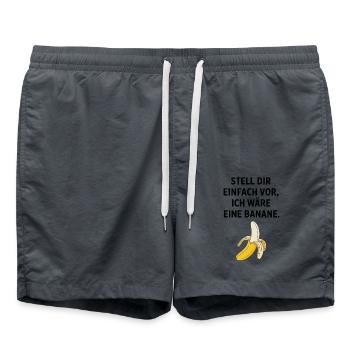 Bananen Kostüm Stell Dir Einfach Vor Party Banane - Badeshorts - Anthrazit - Vorne - AI Model Male 185 light (185cm)