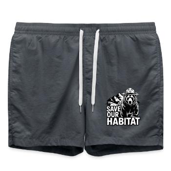 SAVE OUR HABITAT - Swim Trunks - anthracite - Front - AI Model Male 185 light (185cm)