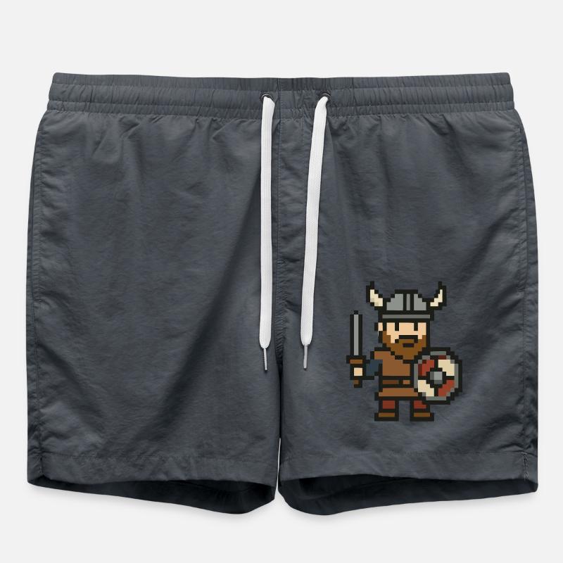 wikinger comic pixel - Badeshorts - Anthrazit