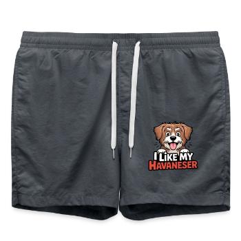 J’aime mon amour de chien bichon havanais - Short de bain - charbon - Devant - AI Model Male 185 light (185cm)