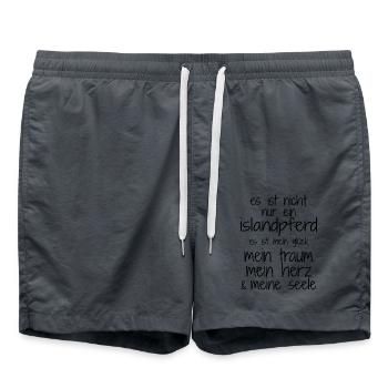 Chevaux islandais Cheval islandais Cadeau islandais Islande - Short de bain - charbon - Devant - AI Model Male 185 light (185cm)