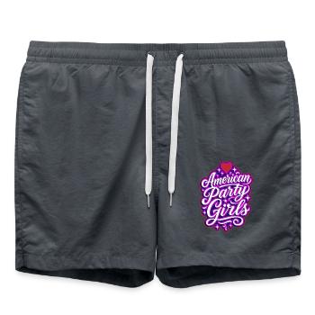 American Party Girls Theme USA - Swim Trunks - anthracite - Front - AI Model Male 185 light (185cm)
