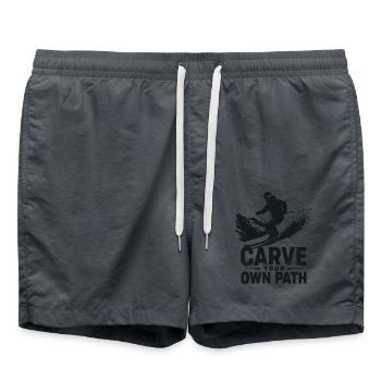 Carve Your Own Path Skiers Skiing - Swim Trunks - anthracite - Front - AI Model Male 185 light (185cm)