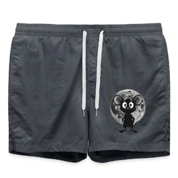 Nacht Maus im Mondschein – Süß & Mystisch - Badeshorts - Anthrazit - Vorne - AI Model Male 185 light (185cm)