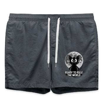 Bereit, die Welt zu erobern – Maus im Mondschein - Badeshorts - Anthrazit - Vorne - AI Model Male 185 light (185cm)