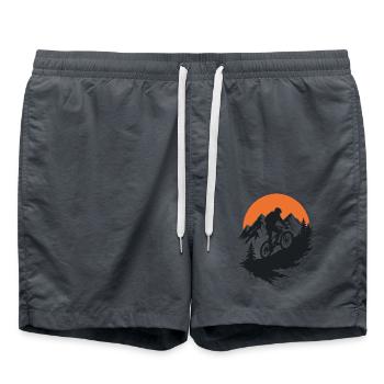 Mountain bike adventure in nature - Swim Trunks - anthracite - Front - AI Model Male 185 light (185cm)