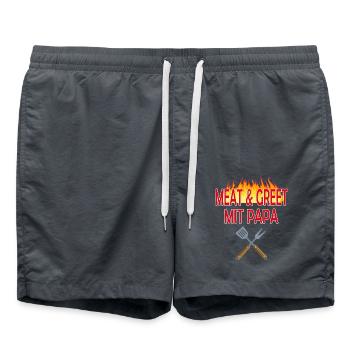 Meat & Greet Mit Papa - Badeshorts - Anthrazit - Vorne - AI Model Male 185 light (185cm)