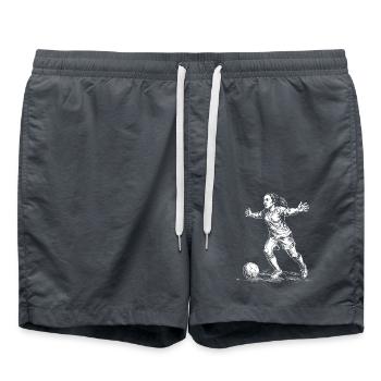 Maillot de foot féminin : Rester sur le ballon avec l’amour des fans - Short de bain - charbon - Devant - AI Model Male 185 light (185cm)