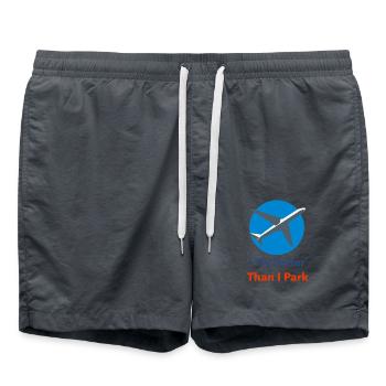 t shirt design I fly better than I Park - Swim Trunks - anthracite - Front - AI Model Male 185 light (185cm)