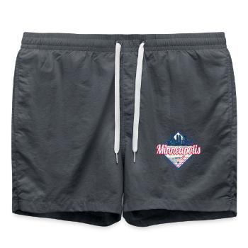 Minneapolis, Minnesota, United States, USA - Swim Trunks - anthracite - Front - AI Model Male 185 light (185cm)