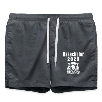 Baaachelor 2025 - Badeshorts - Anthrazit - Vorne - AI Model Male 185 light (185cm)