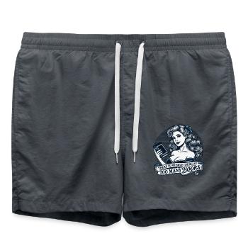 Retro buch Girl buch design für Vielleser - Badeshorts - Anthrazit - Vorne - AI Model Male 185 light (185cm)