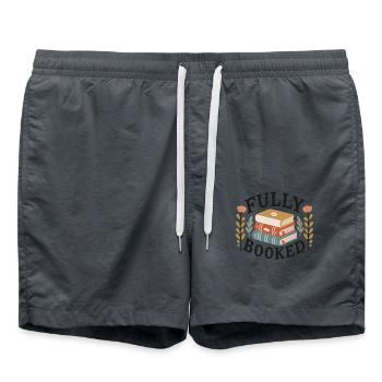 Florales Cottagecore Buch Design für Bibliophile - Badeshorts - Anthrazit - Vorne - AI Model Male 185 light (185cm)