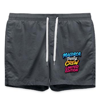 Mallorca Party Crew Colorful - Swim Trunks - anthracite - Front - AI Model Male 185 light (185cm)